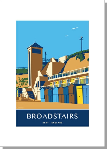 Broadstairs Beach Huts Portrait Greetings Card
