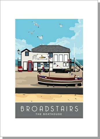 Broadstairs Boat House Portrait Greetings Card