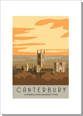 Canterbury Cathedral from the University Road in the evening, portrait