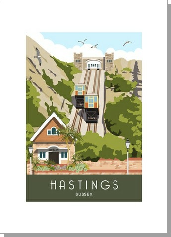 Hastings East Cliff Lift Sussex Card