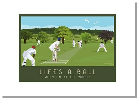 Life's a Ball Cricket Landscape Card