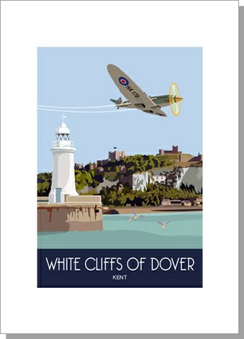 Spitfire over Dover Harbour Portrait