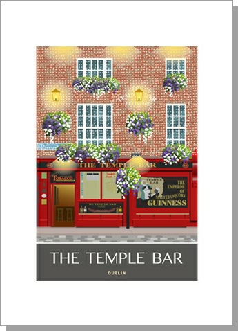 Temple Bar Night Dublin Card