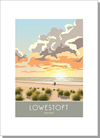 Lowestoft Beach Sunrise Card