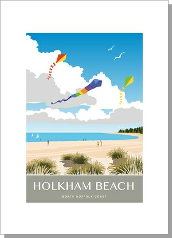 Holkham Beach Kites Norfolk Card