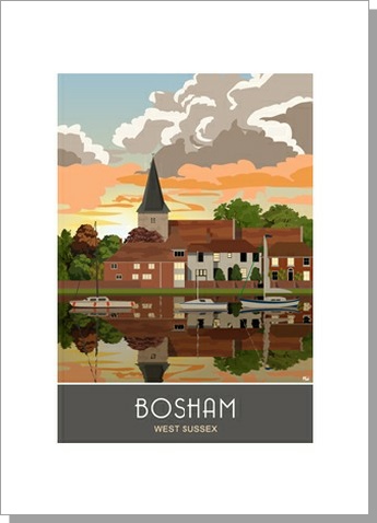 Bosham Sunset Portrait card