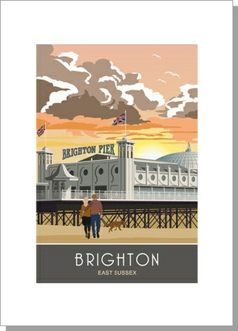 Brighton Sunrise Beach Card