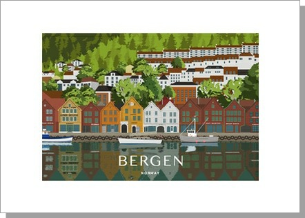 Bergen Norway Greetings Card