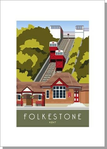 Folkestone Cliff Lift Greetings Card