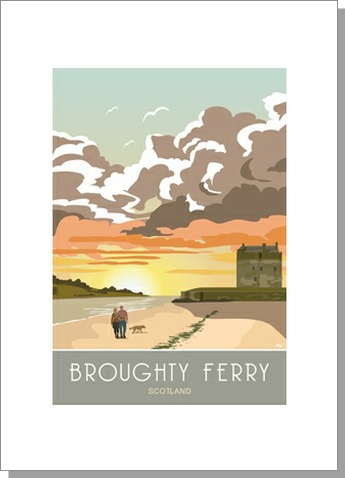 Broughty Ferry Sunset Greetings Card