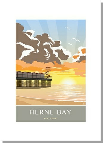 Herne Bay Sunset Greetings Card