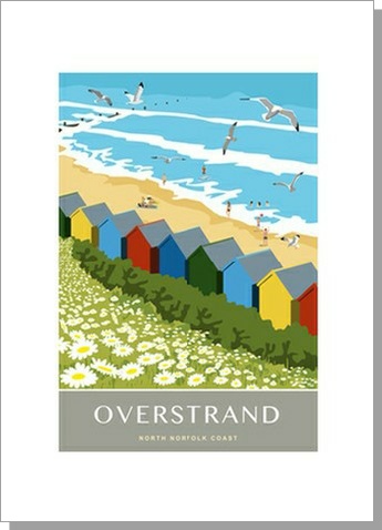 Overstrand Beach Huts Seaside Card