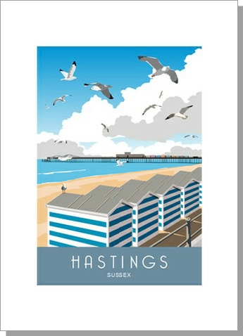Hastings Pier and Beach Huts card