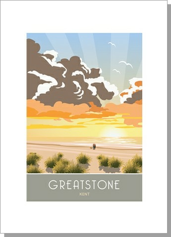 Greatstone Beach Sunset Greetings Card