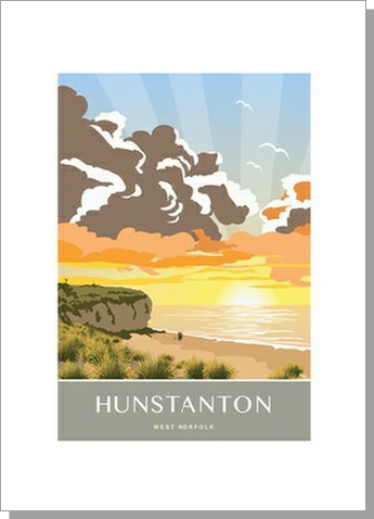 Hunstanton Beach Sunset Greetings Card