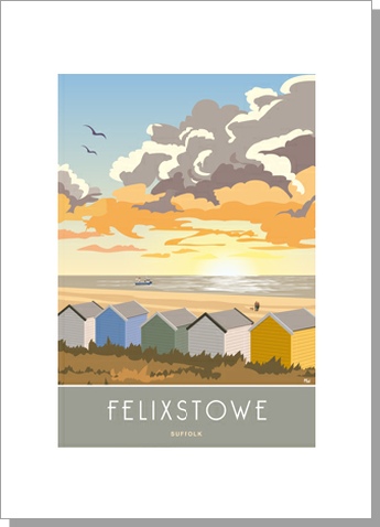Felixstowe Beach Huts Sunrise