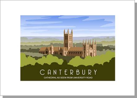 Canterbury Cathedral from the University Road in the daytime, landscape