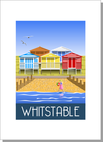 Whitstable Beach Huts Greetings card